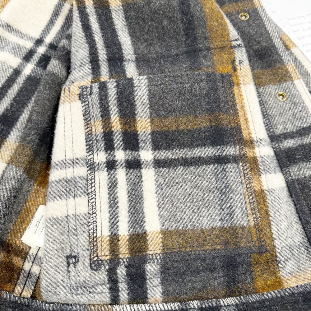 Filson Mackinaw Wool Work Jacket Blue Coal Copper Heather Plaid Medium - Picture 11 of 12